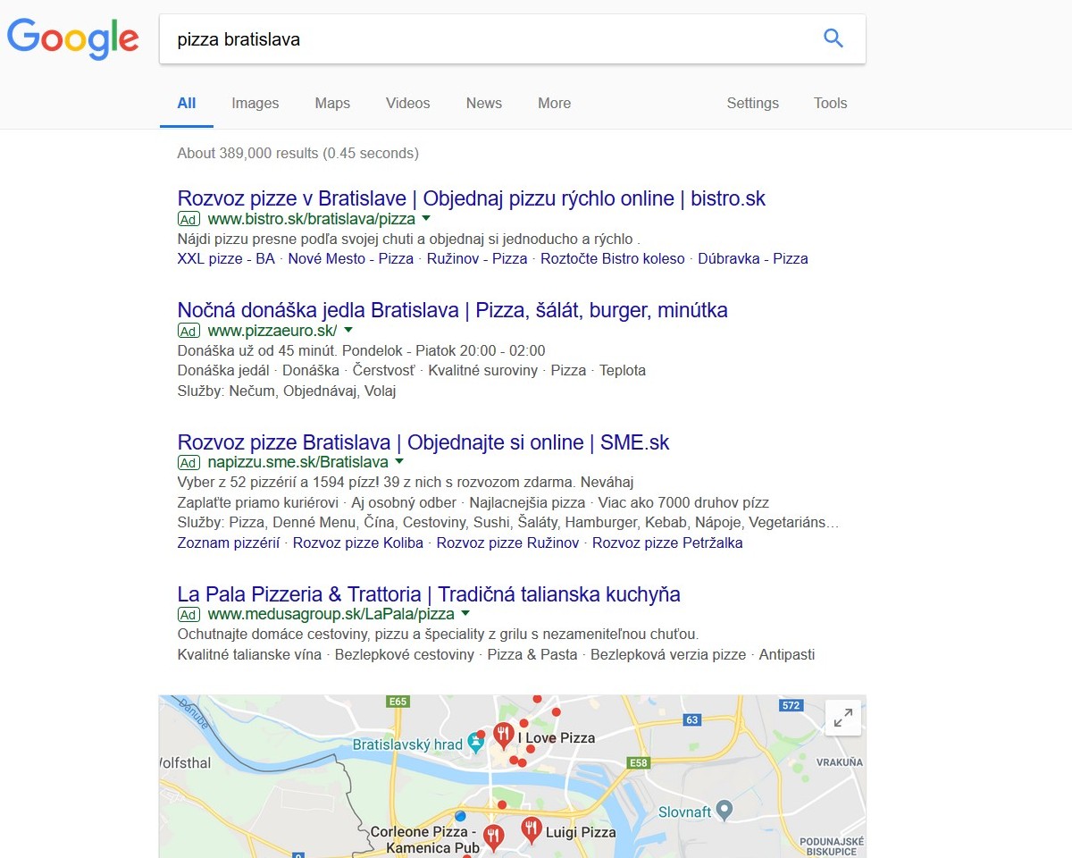 Google lokálne výsledky