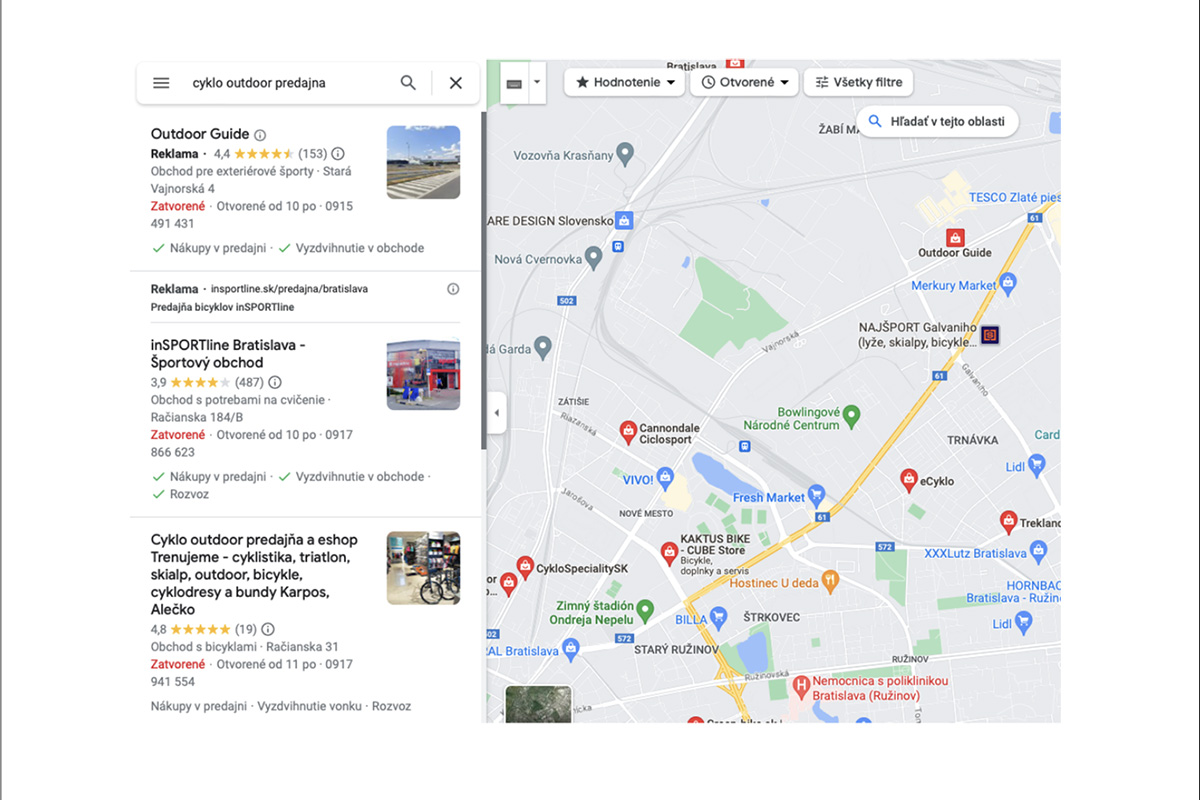 Lokálne kampane v Google Maps