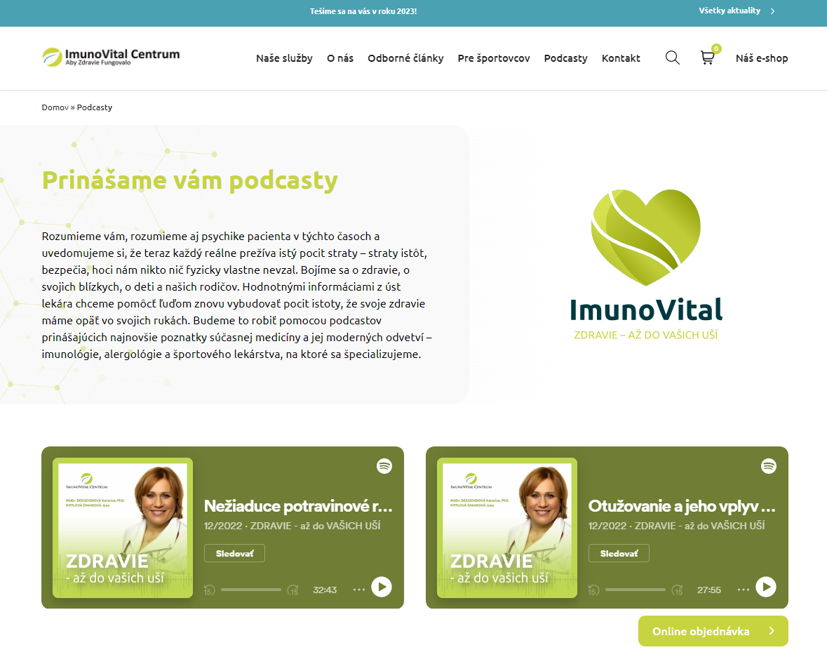 Podcasty spoločnosti ImunoVital