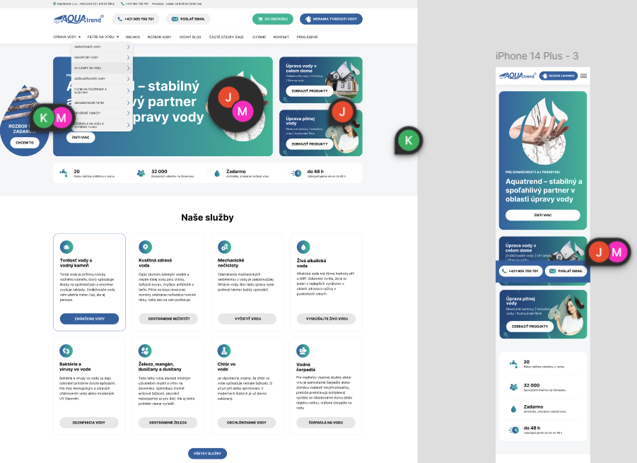 Tvorba web dizajnu na mieru pre Aquatrend